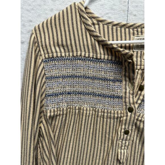 Current/Elliot Women Striped Long Sleeve Tunic Shirt Gorpcore Lagenlook 2 Med - Picture 3 of 8